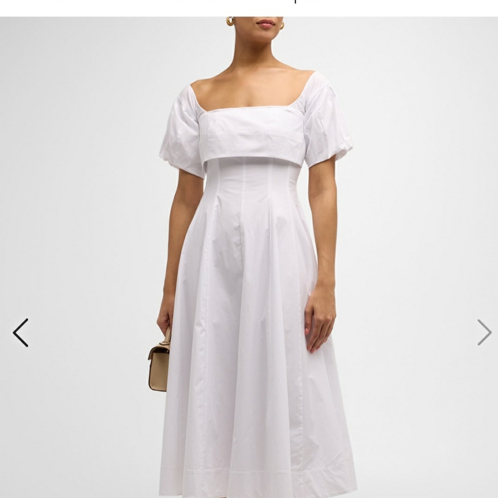 STAUD Palermo Dress, Size S, White, NWOT